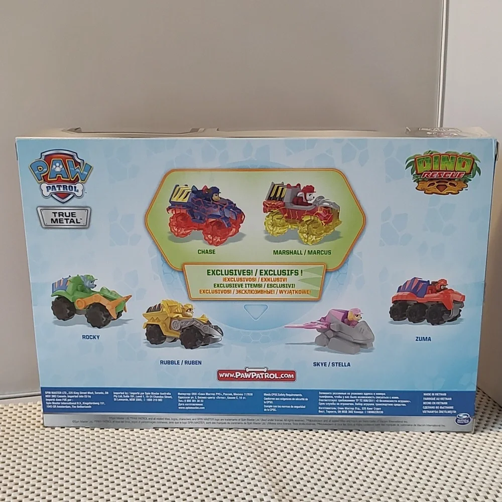 Paw Patrol Dino Gift Pack Nickelodeon Dino Rescue True Metal 6 vehicles NWT